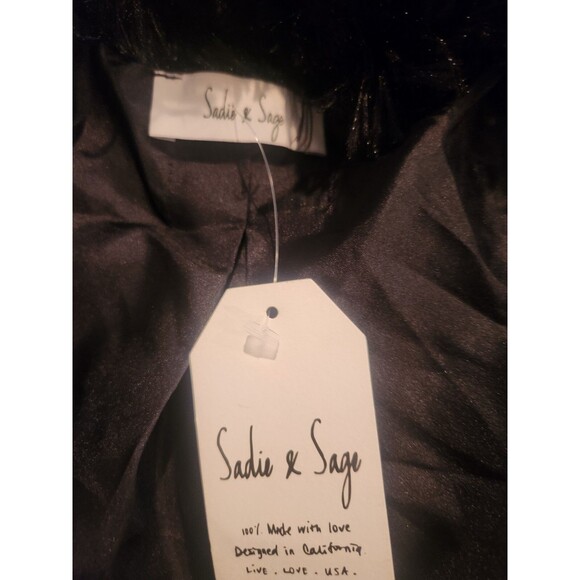 NWT - Anthropologie x Sadie & Sage Fringe Going Out Night Jacket-Black-Size XS - Picture 5 of 11